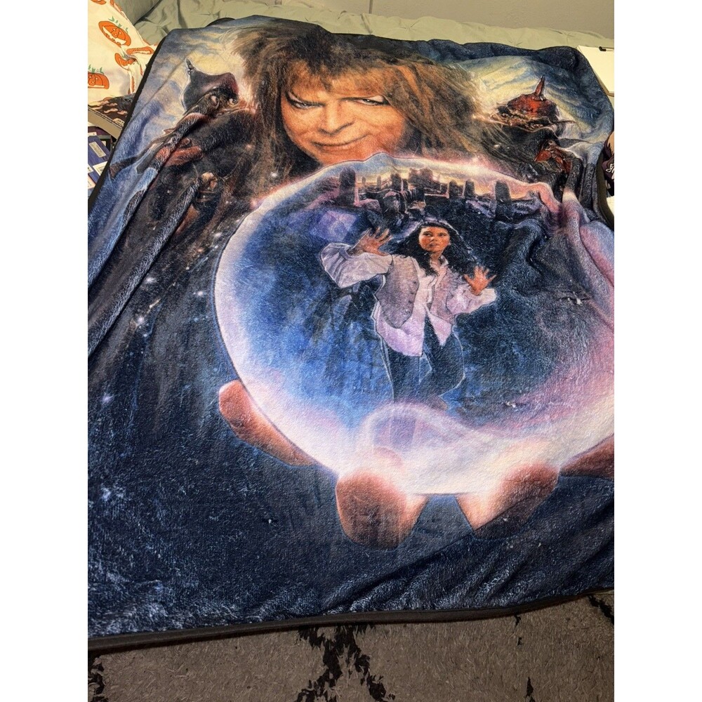 Labyrinth Movie Poster Fleece Throw Blanket | 45 x 60 Inches & pillow bundle